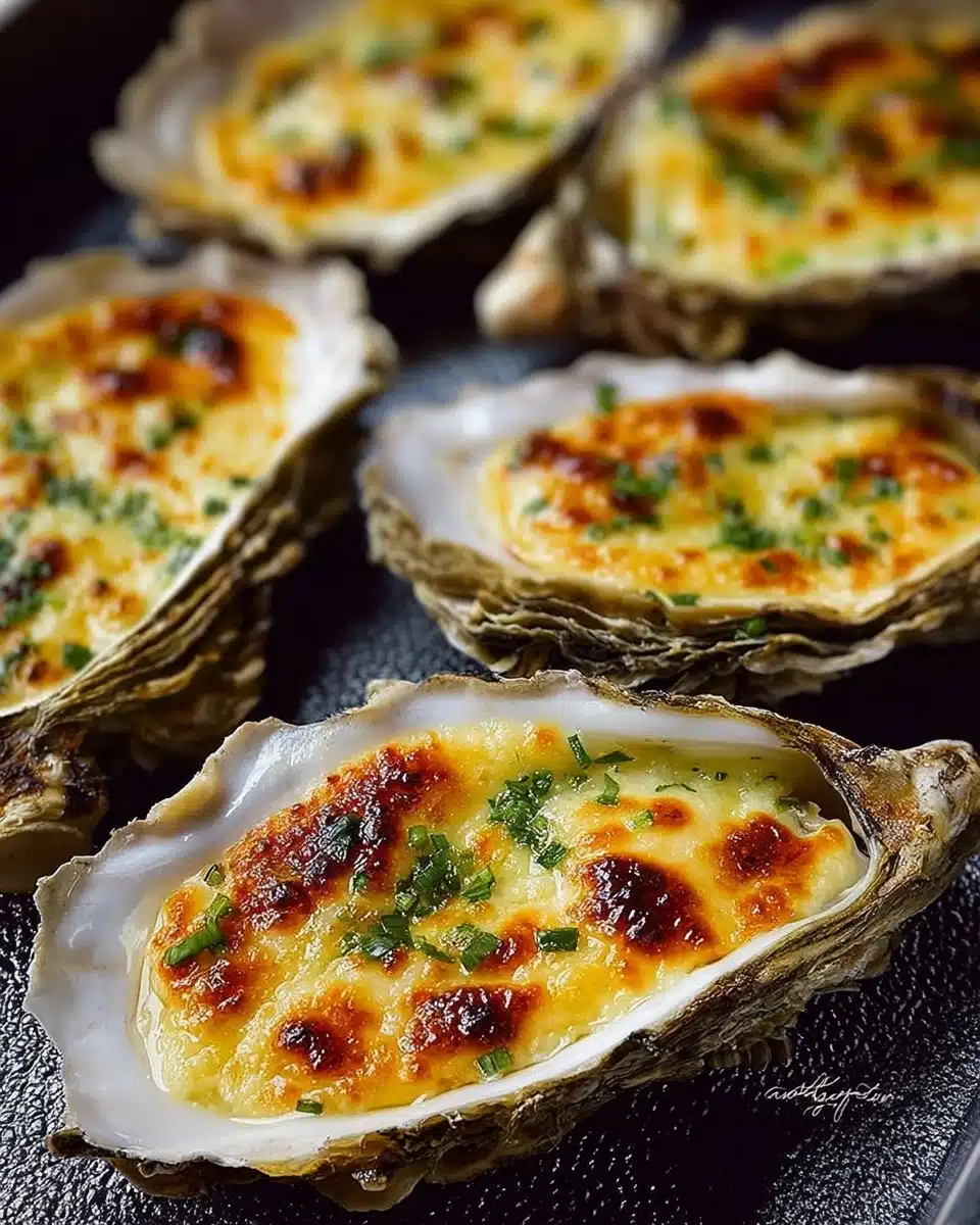 Grilled Parmesan Garlic Oysters Recipe - Recipe Image