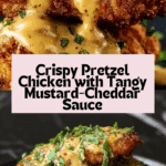 Pretzel Chicken with Mustard-Cheddar Sauce Recipe