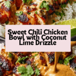Sweet Chili Chicken Bowl with Coconut Lime Drizzle Recipe