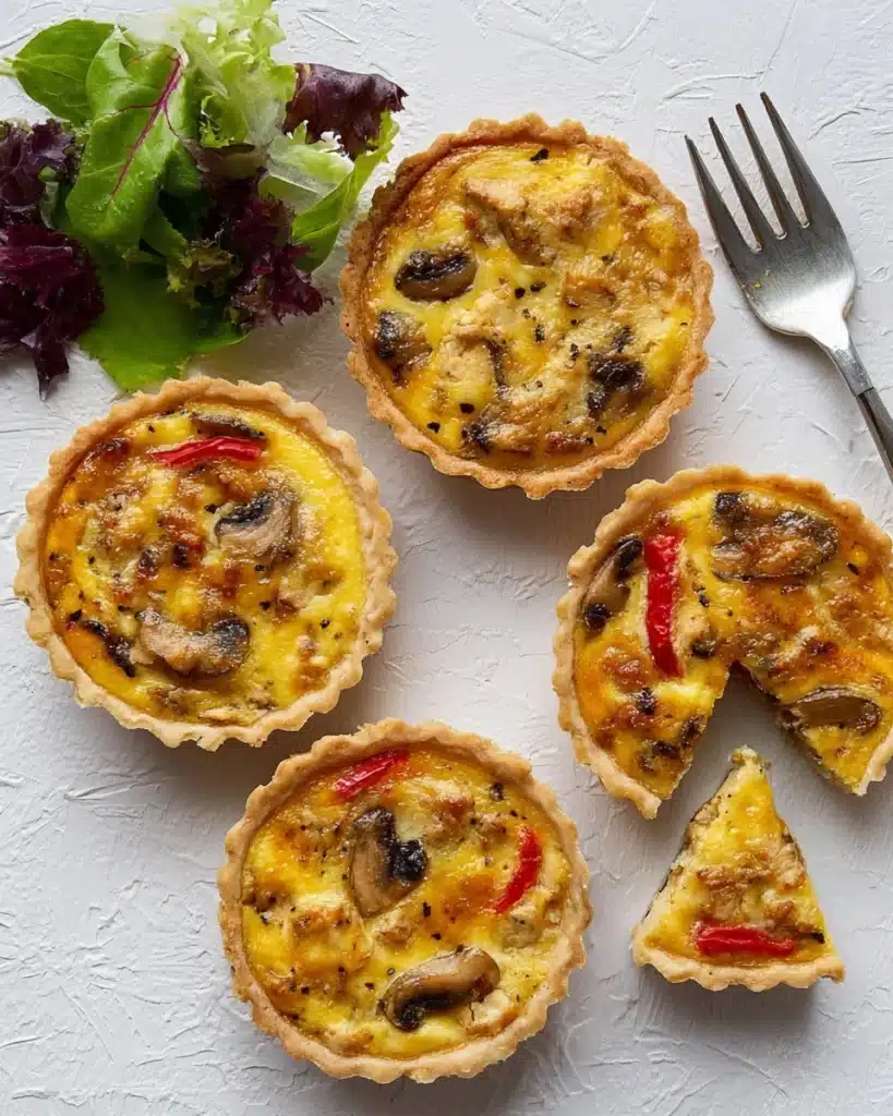 Chicken and Mushroom Mini Quiches Recipe