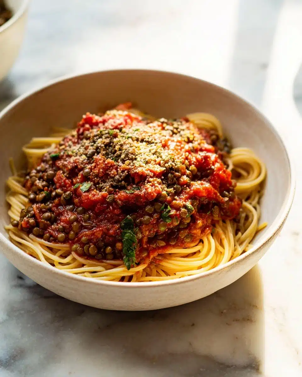 Hearty Spaghetti with Lentils & Marinara Sauce Recipe - Recipe Image
