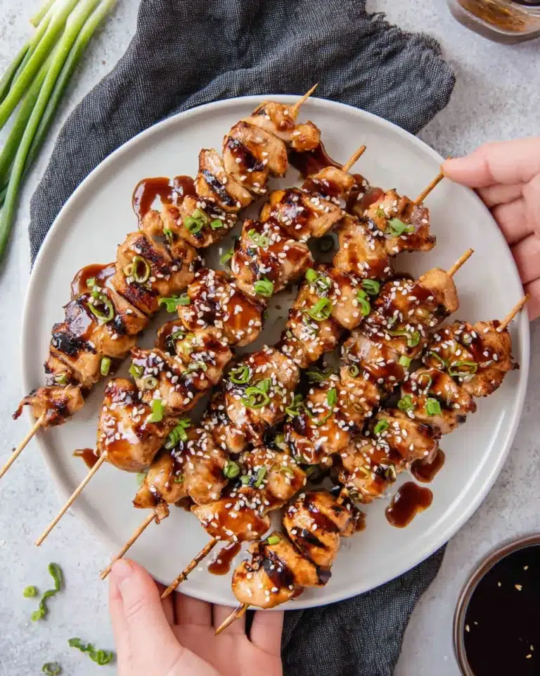 Teriyaki Sesame Grilled Chicken Skewers Recipe