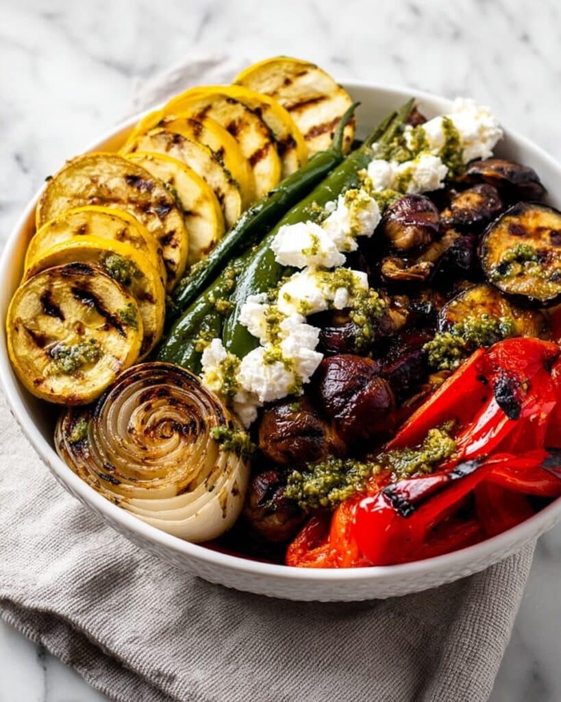 Grilled Vegetable Salad with Goat Cheese and Pesto Recipe