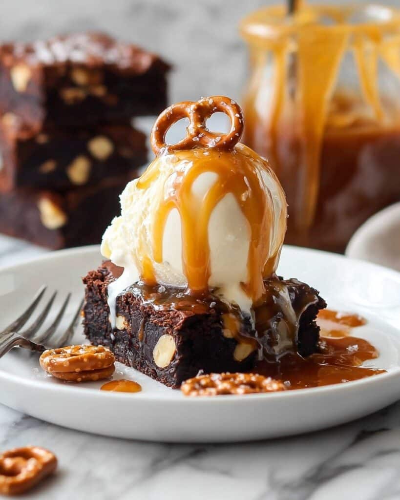 Salted Caramel Pretzel Brownies Recipe