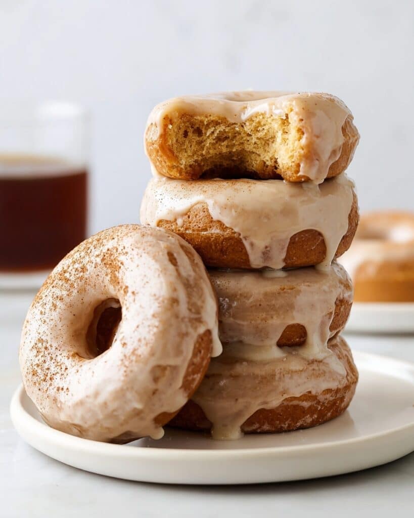 Pumpkin Donuts with Maple Glaze and Cinnamon Sugar Coating Recipe