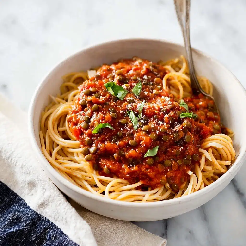 Hearty Spaghetti with Lentils & Marinara Sauce Recipe