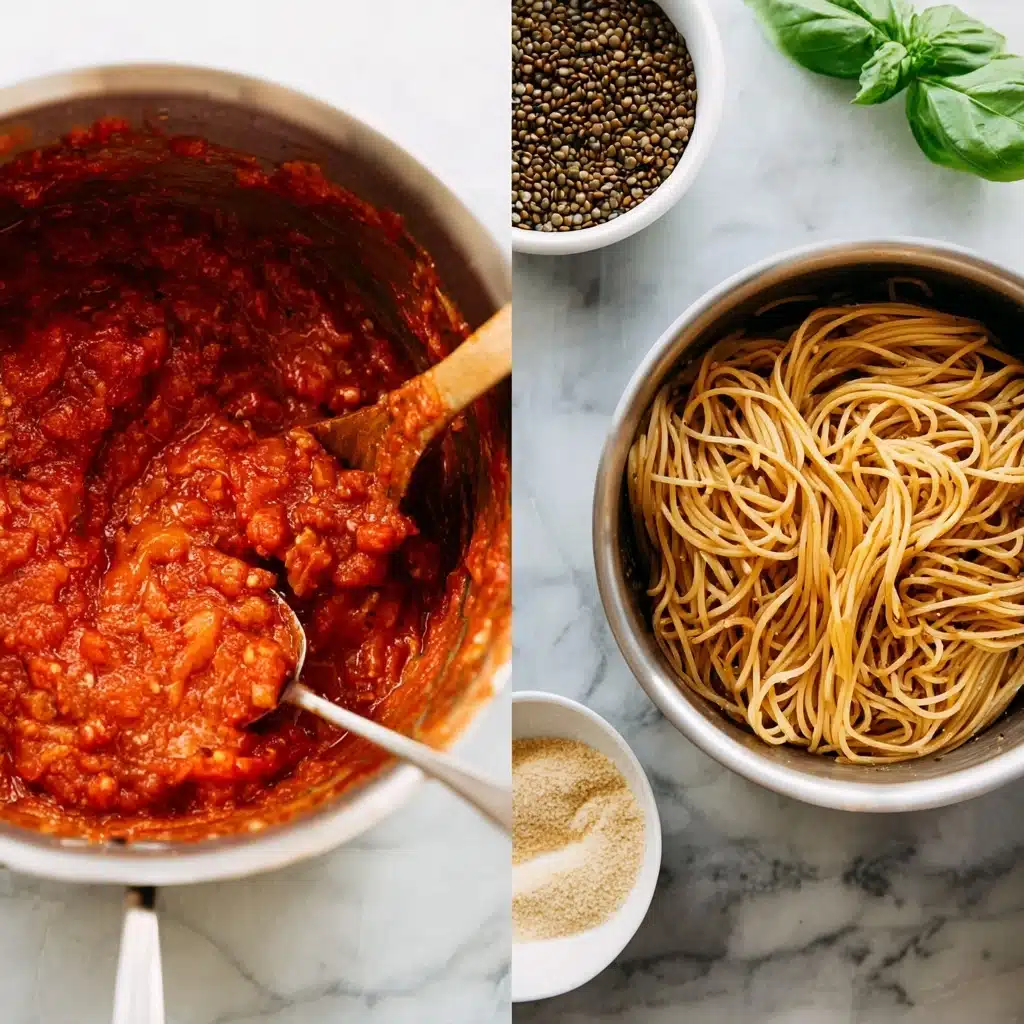 Hearty Spaghetti with Lentils & Marinara Sauce Recipe - Recipe Image