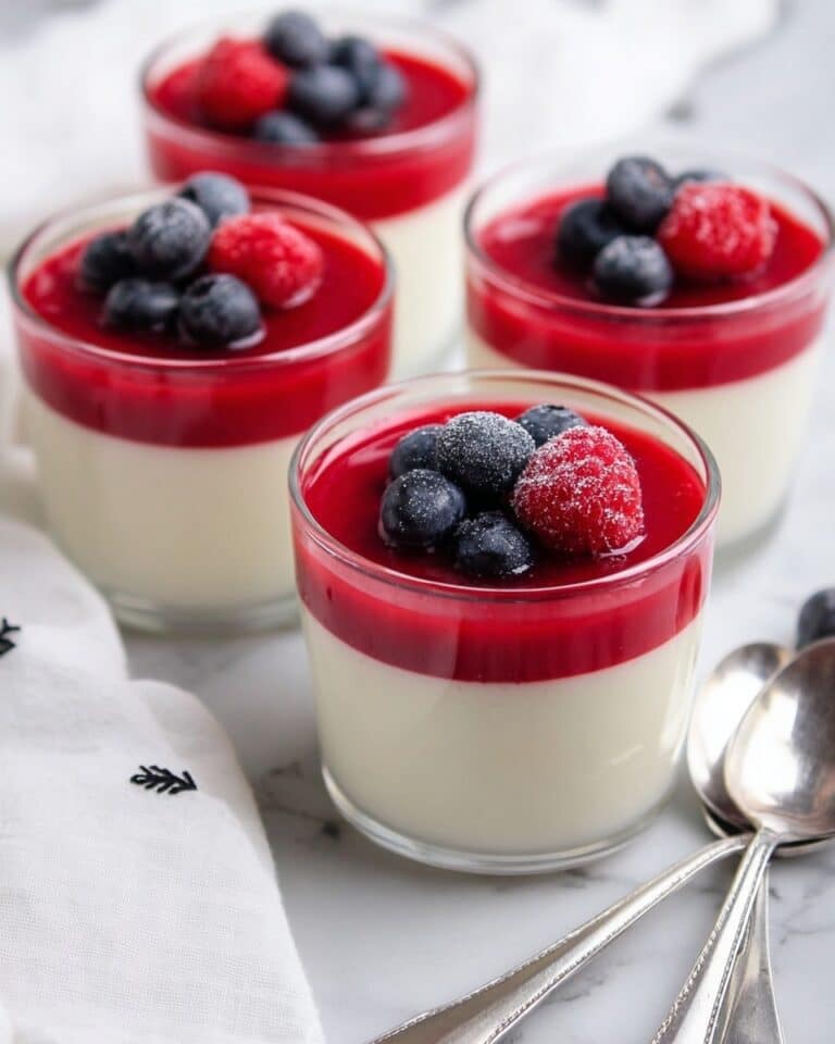 Creamy Vanilla Panna Cotta with Fresh Raspberry Sauce Recipe