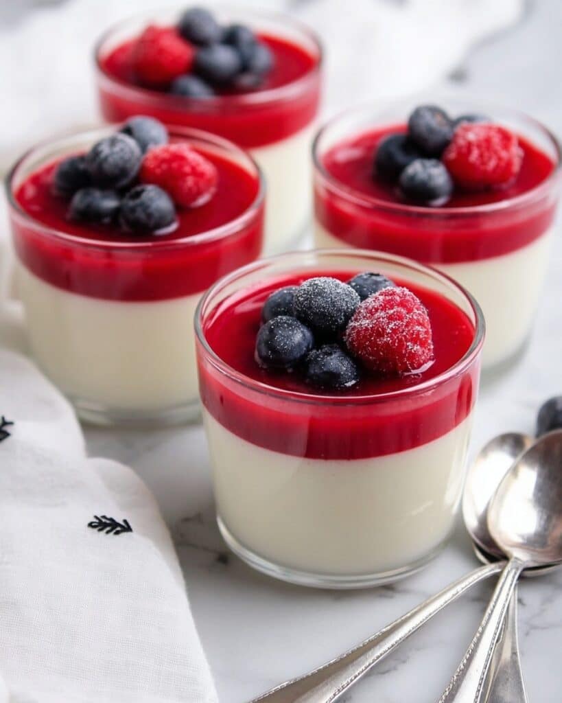 Creamy Vanilla Panna Cotta with Fresh Raspberry Sauce Recipe