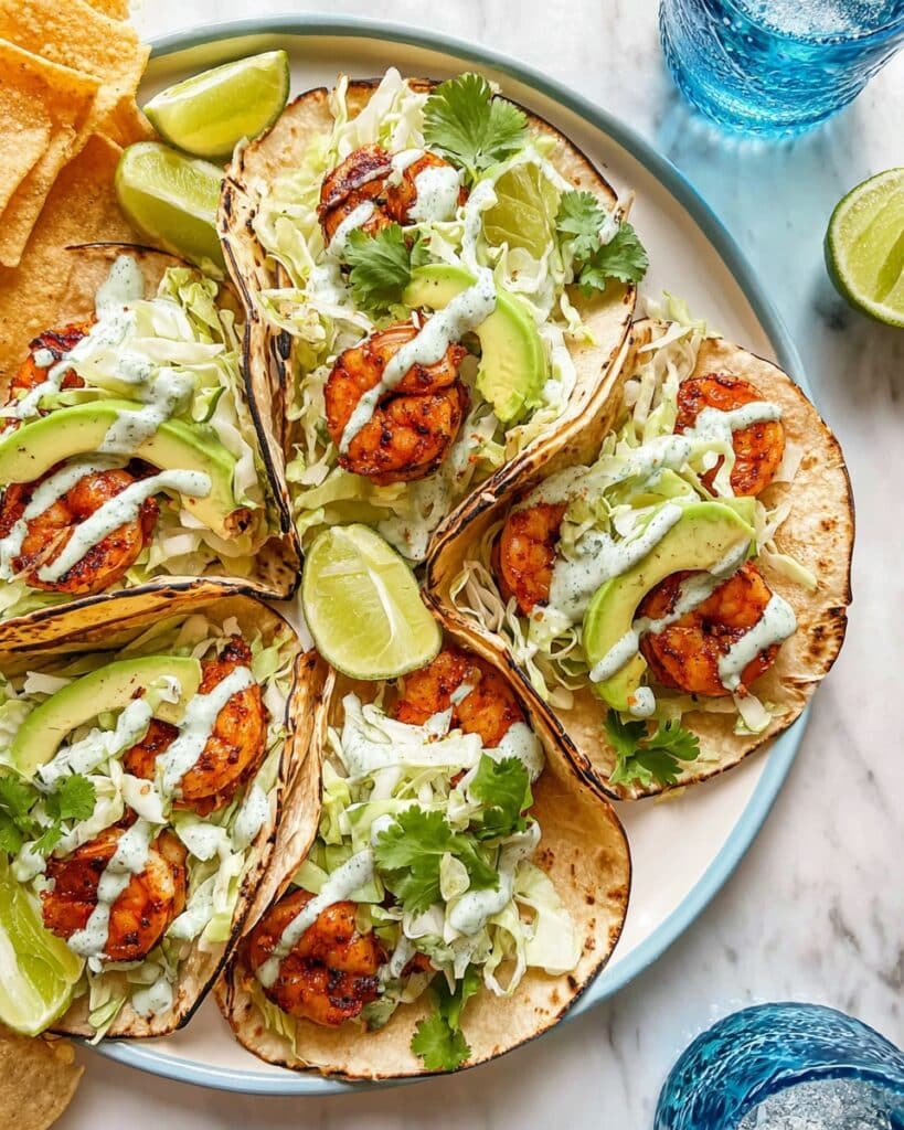 Shrimp Tacos with Cilantro Lime Slaw Recipe