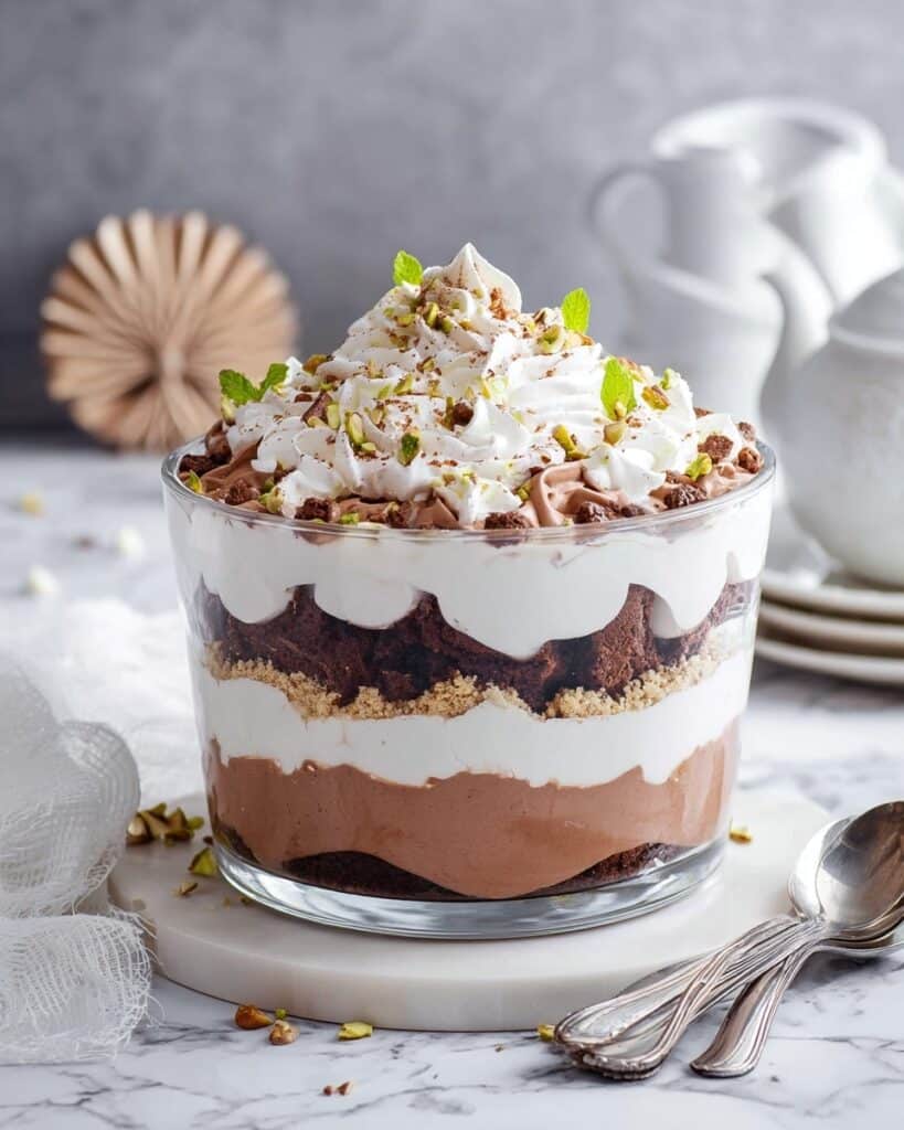 Brownie Trifle with Toffee Bits and Chocolate Pudding Recipe