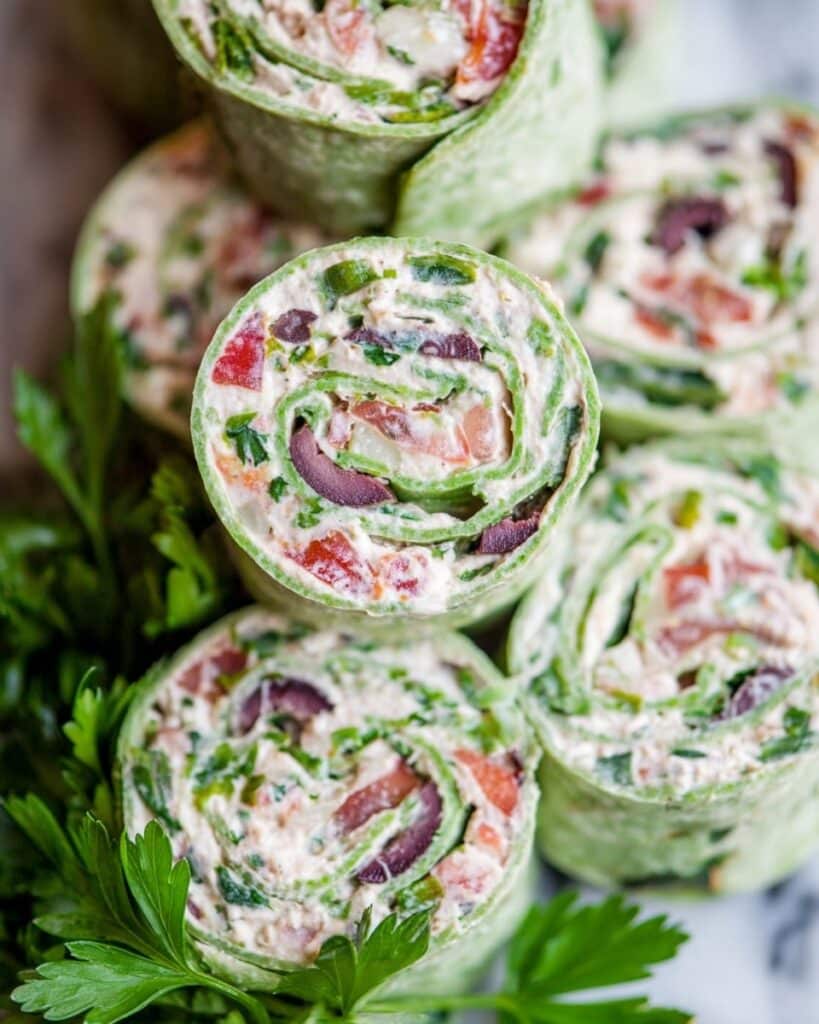 Greek Salad Pinwheels Recipe