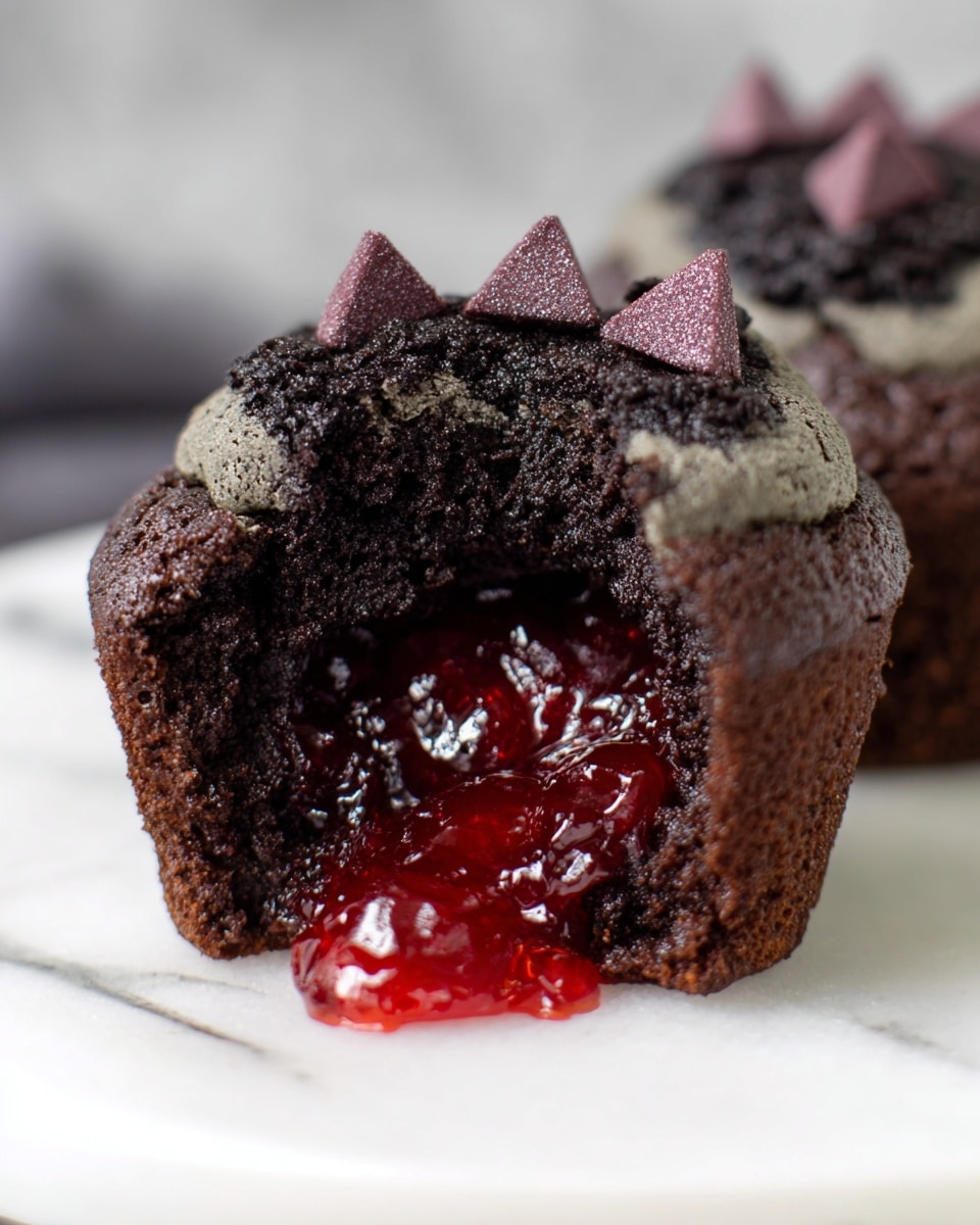 Triangular Muffin Black Velvet Halloween Cupcakes – Spooky & Delicious Treats