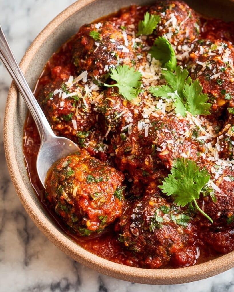 Vegetarian Mushroom Meatballs in Tomato Chermoula Sauce Recipe