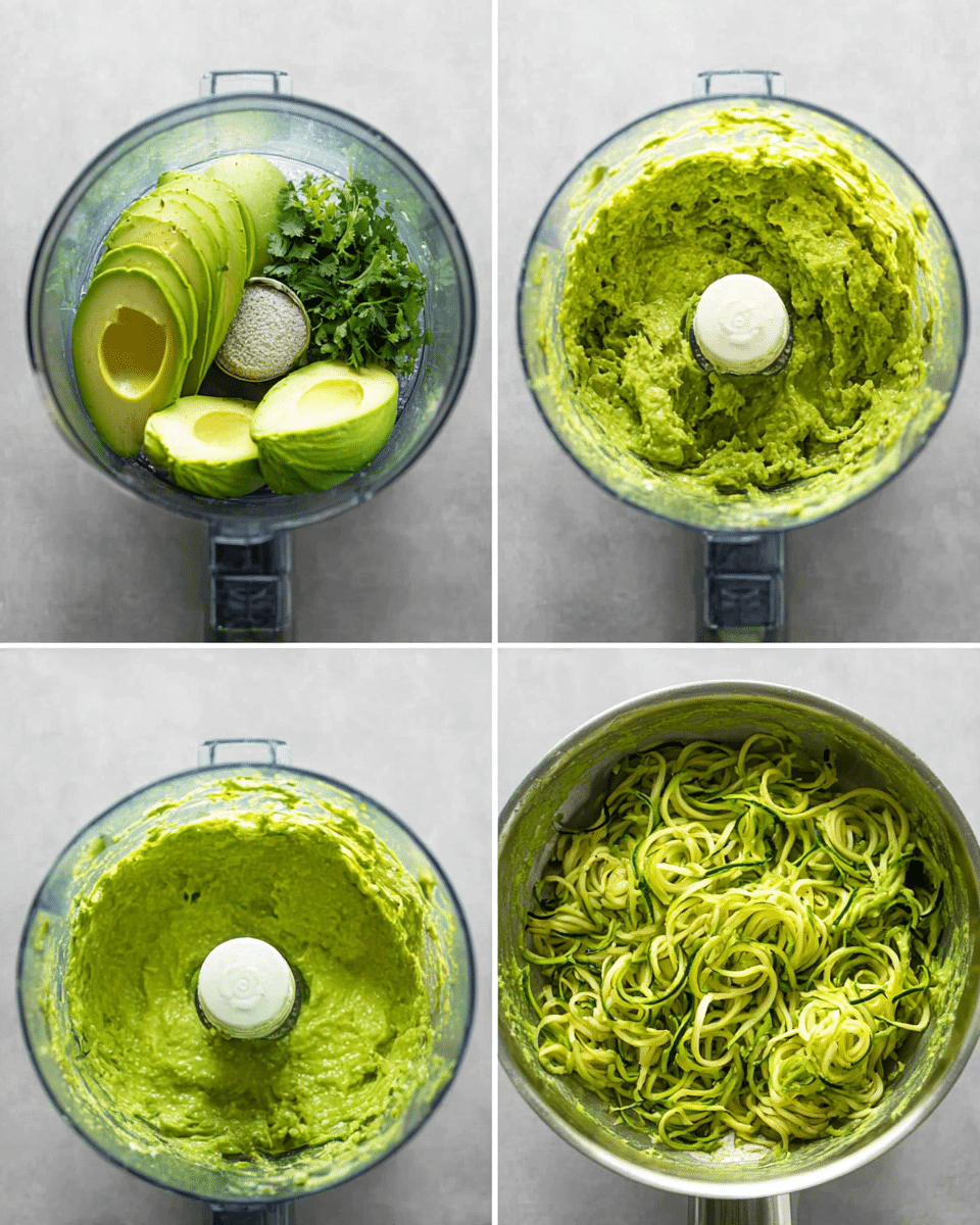 Zucchini Pasta (Zoodles) with Avocado Sauce Recipe