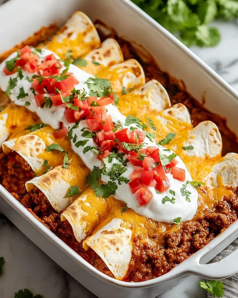 Easy Ground Beef Enchiladas Recipe