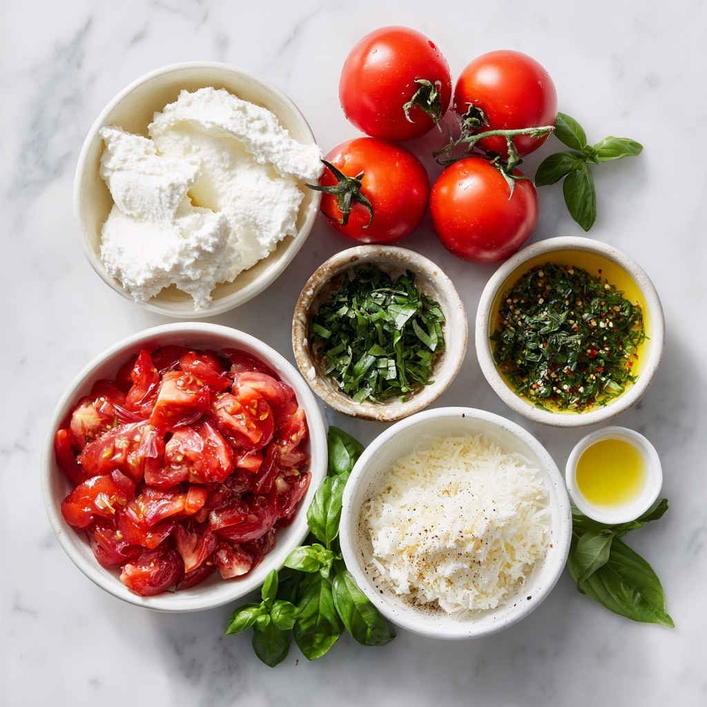 Bright and Creamy Bruschetta Dip with Feta and Fresh Tomatoes Recipe - Recipe Image