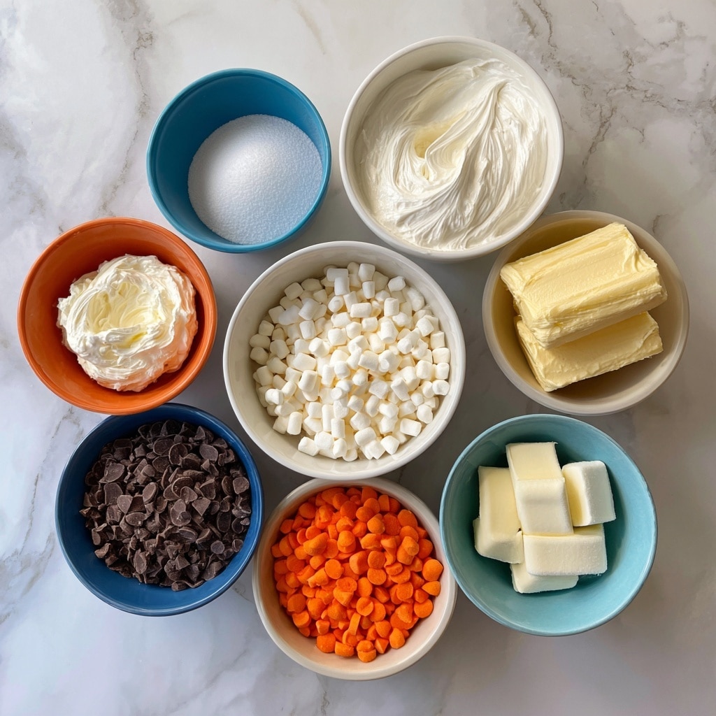 The image shows a stack of four square fudge pieces placed one on top of the other. Each fudge piece has a marbled layer with creamy light orange and off-white swirls, giving a smooth and soft texture look. The top fudge piece shows a small chunk missing from one corner, revealing the creamy inside. The background is softly blurred with light colors, and the stack rests on a wooden surface. Photo taken with an iphone --ar 4:5 --v 7