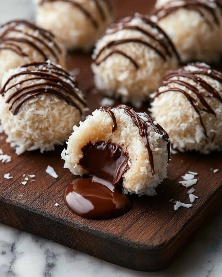 No Bake Coconut Cookie Balls with Chocolate Centers Recipe