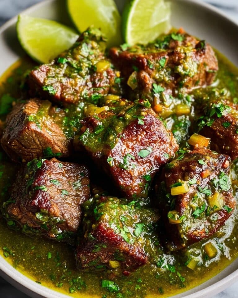 Beef Chile Verde with Roasted Tomatillo Sauce Recipe
