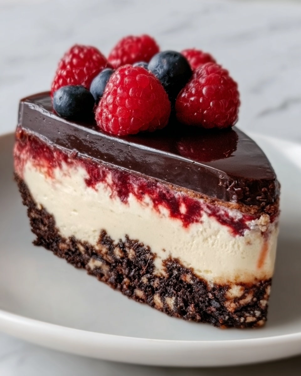 Dark Chocolate Raspberry Cheesecake Recipe - Recipe Image