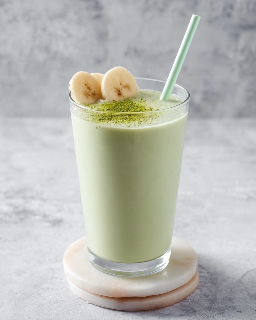 Homemade Banana Matcha Smoothie with Greek Yogurt Recipe