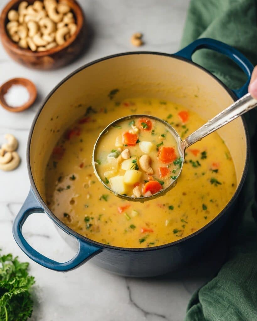 Creamy Carrot and Potato Soup with Cashew Blend Recipe