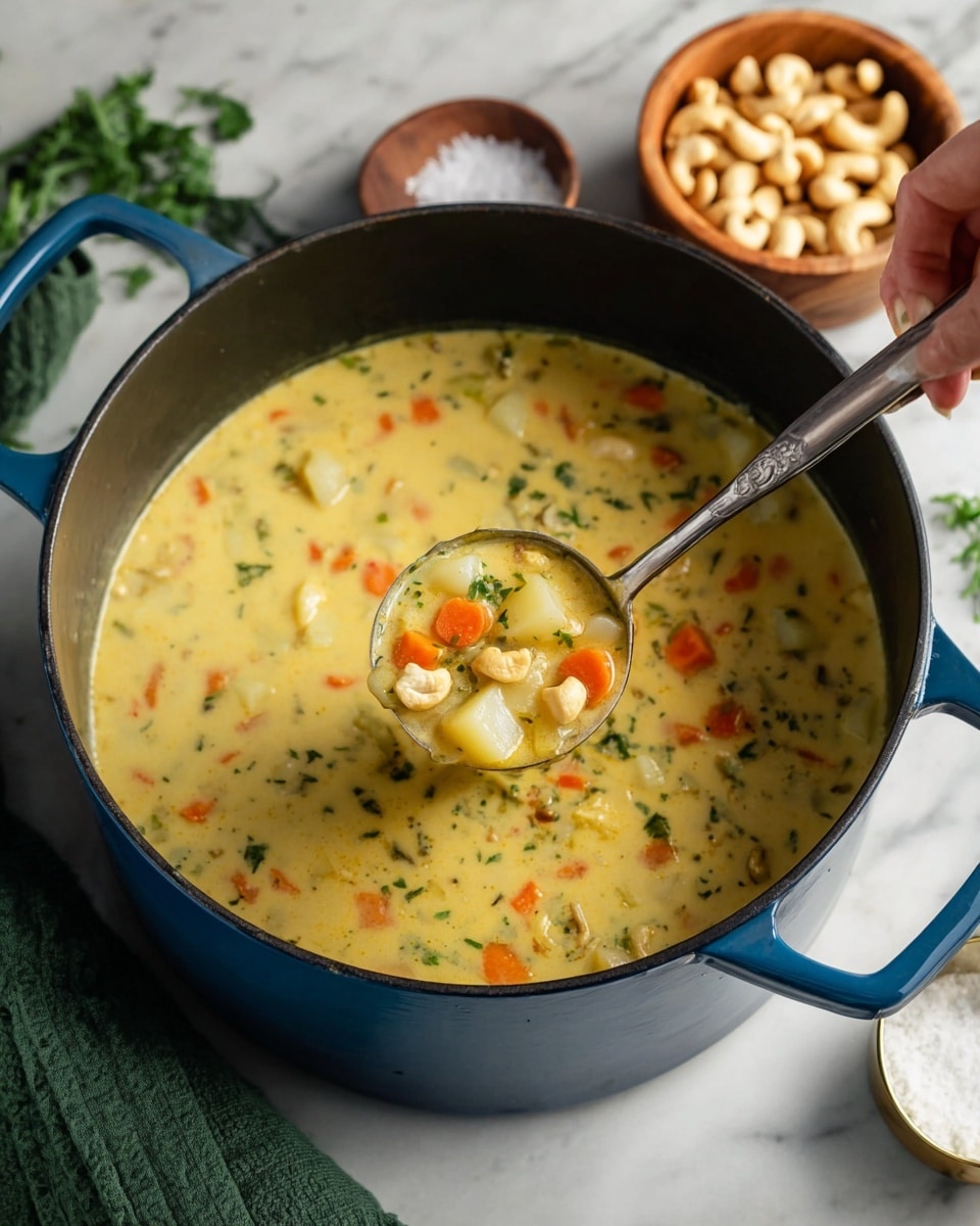 Creamy Carrot and Potato Soup with Cashew Blend Recipe - Recipe Image