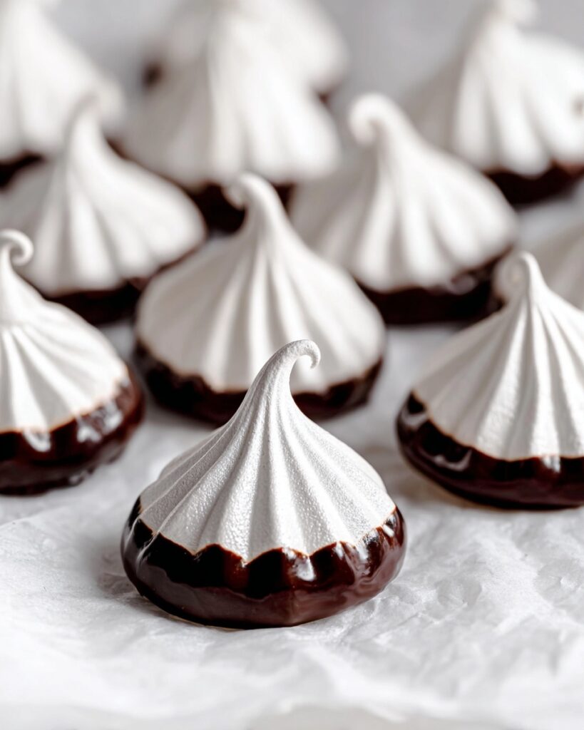 Chocolate Dipped Meringue Cookies Recipe
