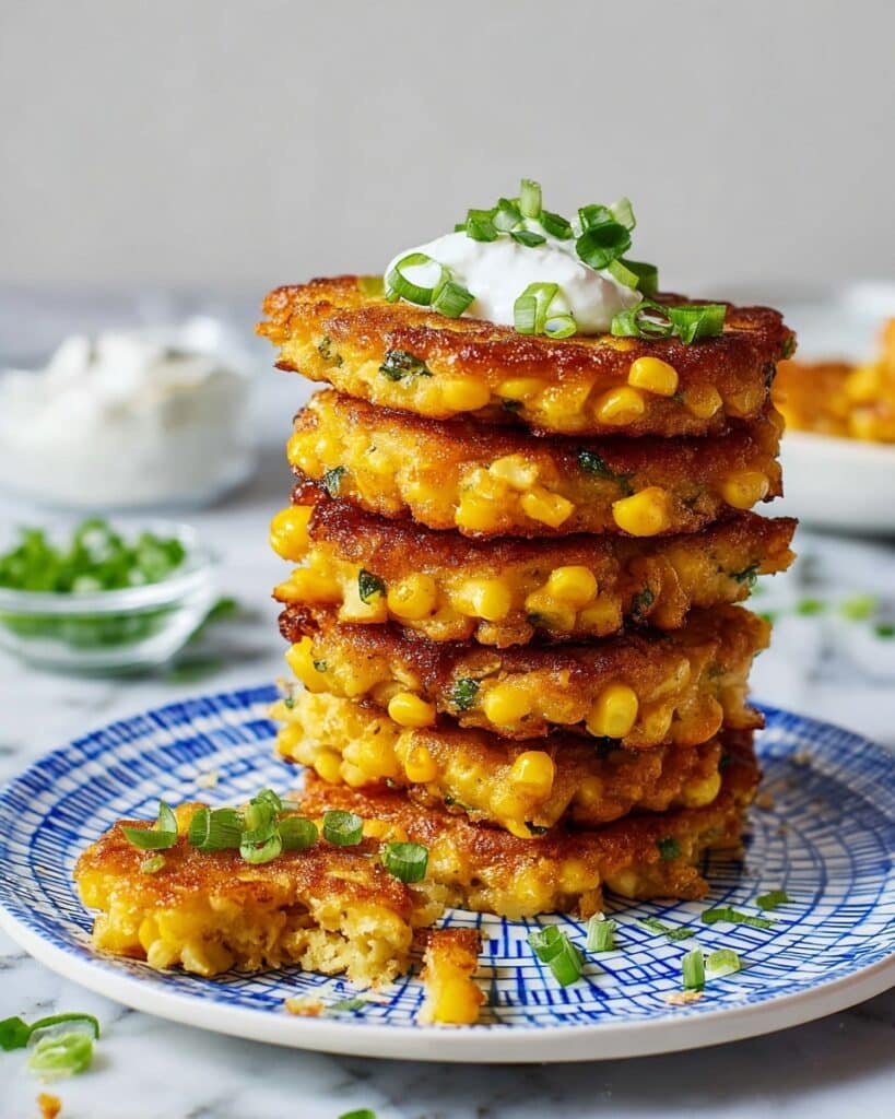 Crispy Sweet Corn Fritters with Scallions and Cheddar Recipe