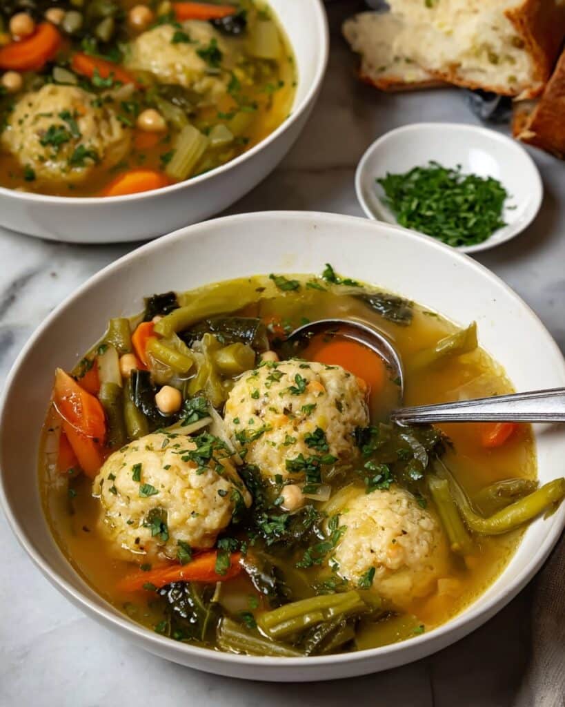Vegan Chickpea Dumpling Soup Recipe