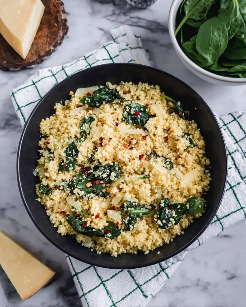 Parmesan Spinach Couscous Recipe