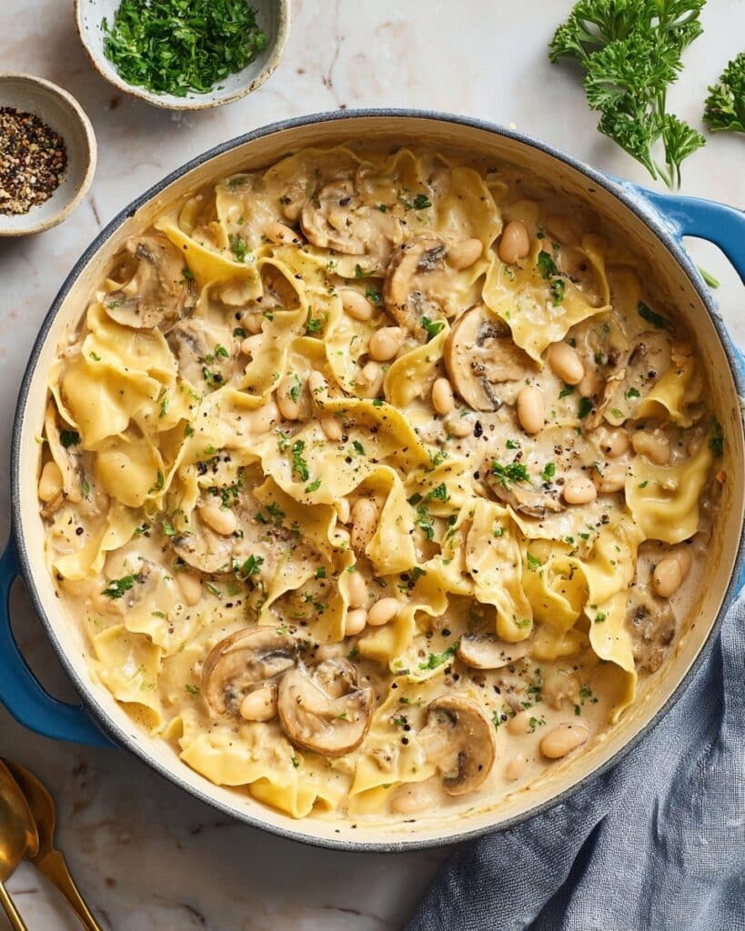 One-Pot Mushroom and White Bean Pasta Recipe