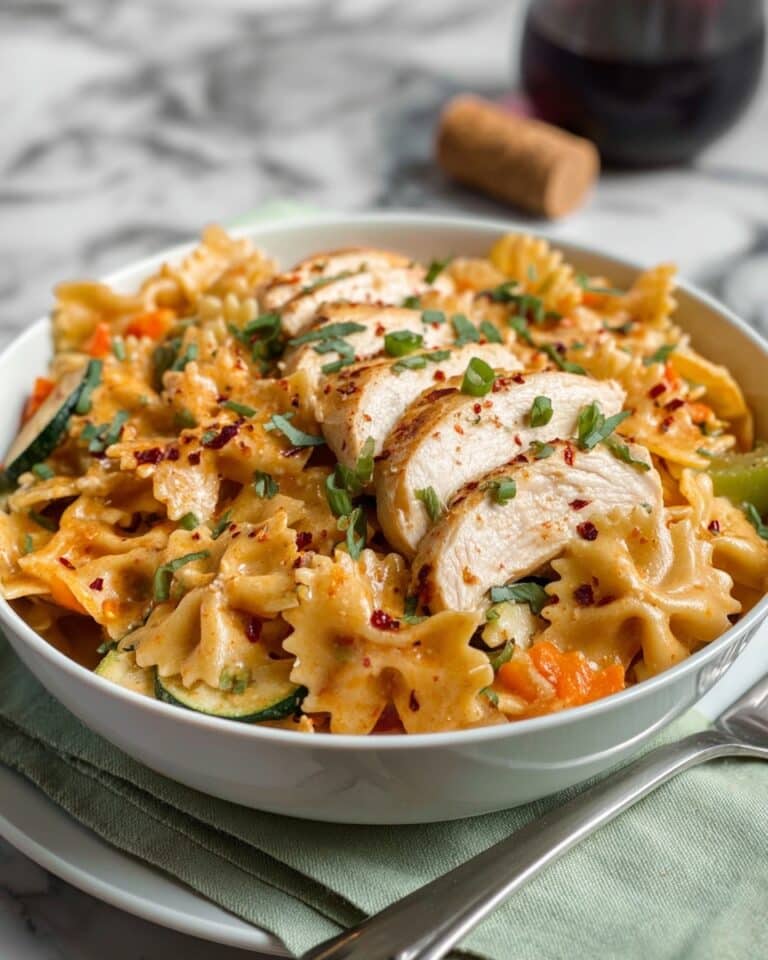 Creamy Spicy Chicken Pasta with Vegetables Recipe
