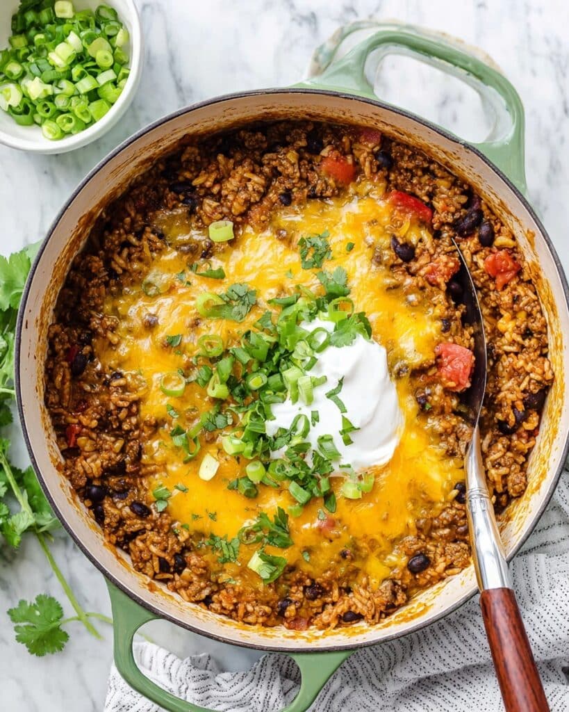 One Pan 30-Minute Taco Rice Skillet Recipe