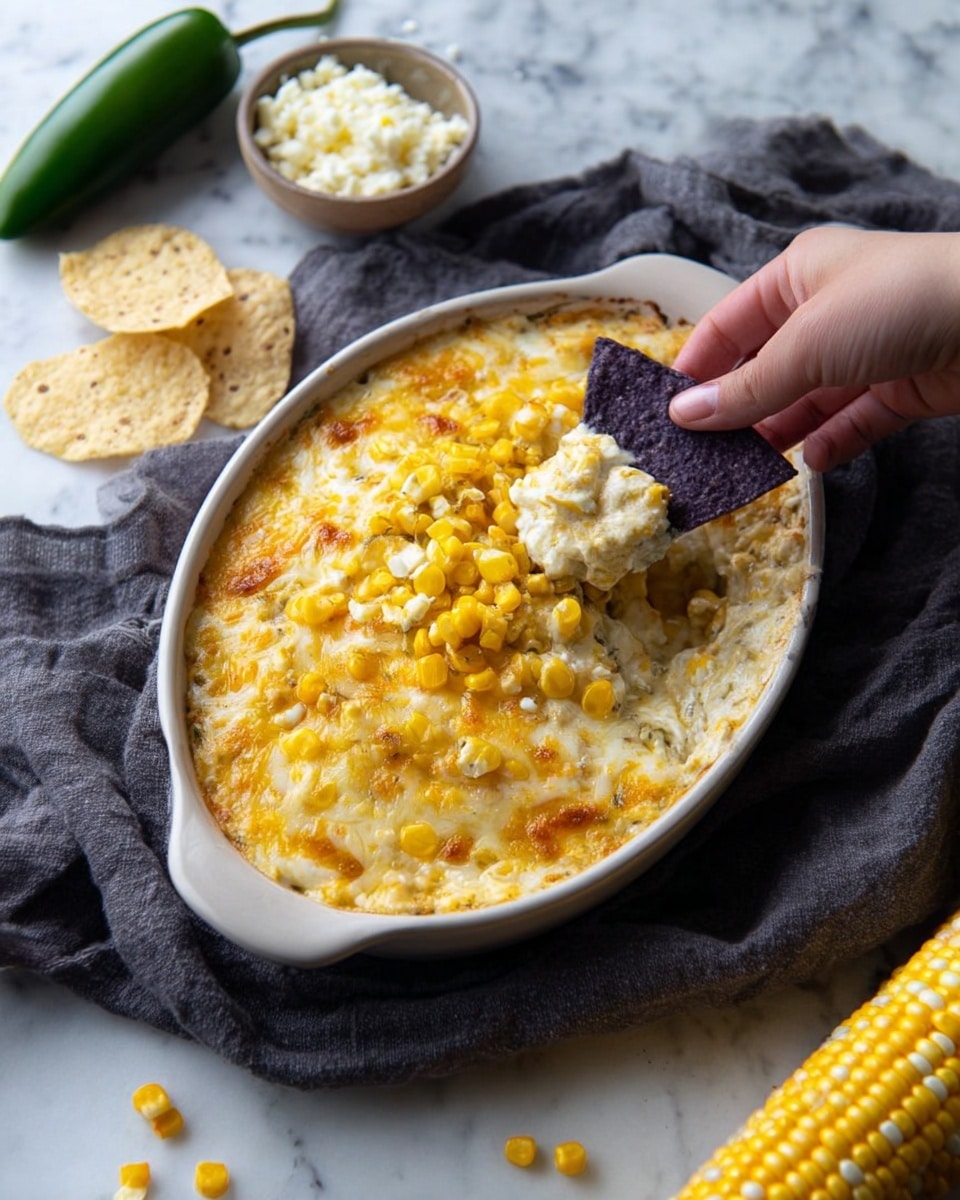 The image shows a close-up view of a pan filled with bright yellow corn kernels mixed with small pieces of green pepper. The corn and peppers have a shiny, cooked look with some light browning spots. A wooden spoon is partially visible in the pan, its surface coated with bits of corn and pepper. The pan’s metal edge is visible around the top, with a warm, slightly worn finish. The background is out of focus, highlighting the colorful, textured corn mixture photo taken with an iphone --ar 4:5 --v 7