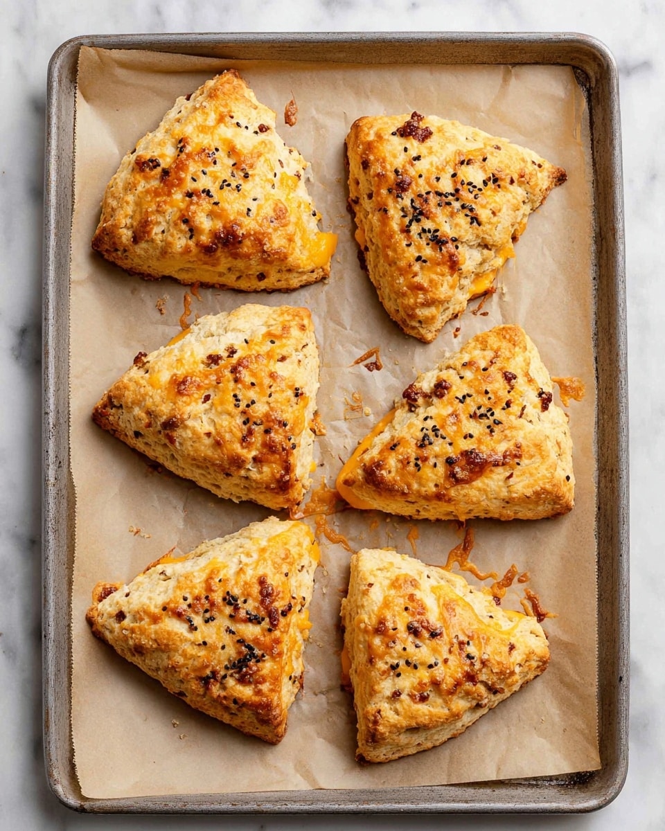 A round dough disk divided into eight triangular slices sits on light brown parchment paper sprinkled with flour. The dough has a pale, slightly rough texture with visible small chunks of orange cheese and green herbs scattered evenly throughout. The edges of the dough are casual and uneven, showing a homemade look. The parchment paper rests on a white marbled surface. Photo taken with an iphone --ar 4:5 --v 7