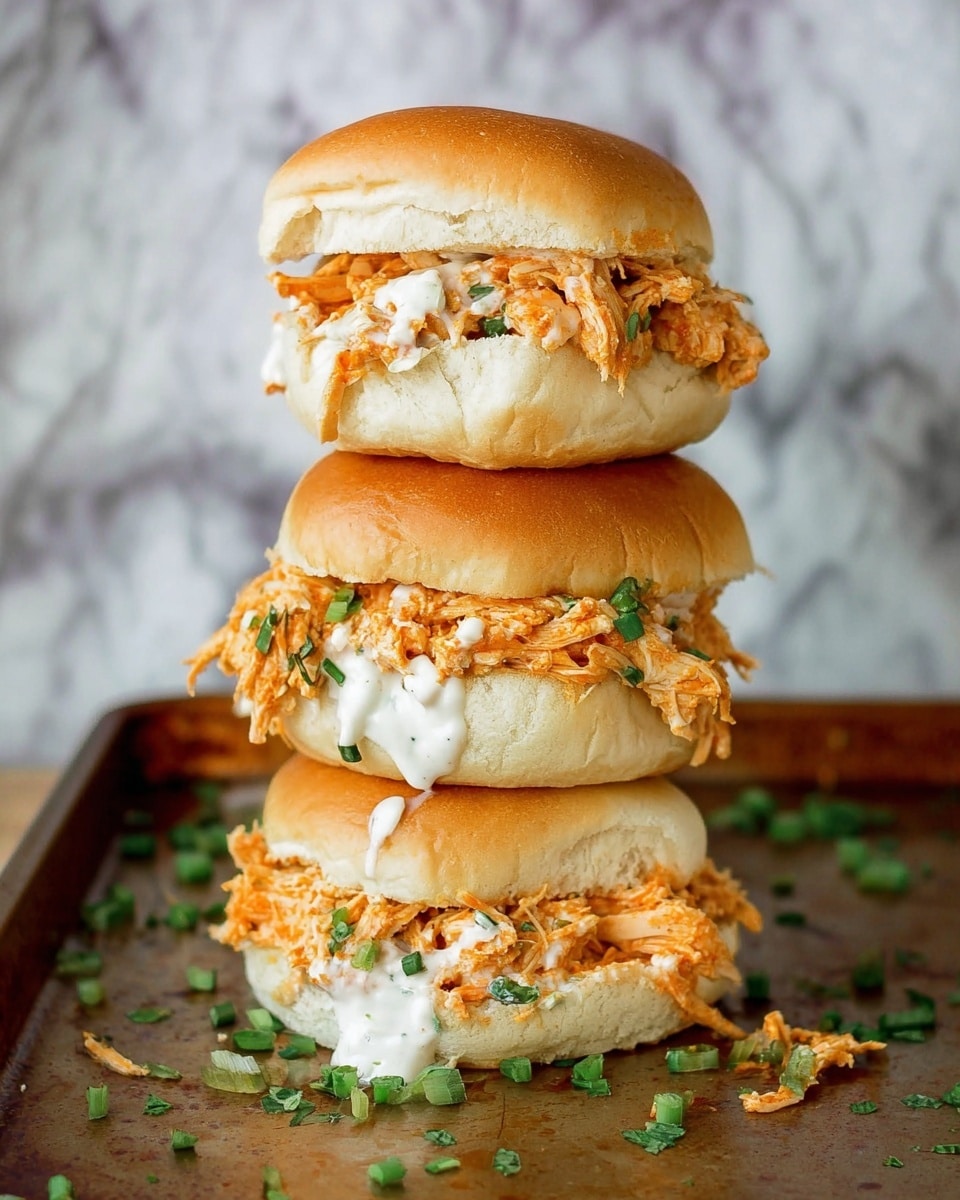 The image shows a close-up of two open sandwiches on a white marbled surface. Each sandwich has one layer of soft, light brown bread at the bottom, topped with a thick layer of shredded orange-colored chicken mixed with sauce, giving it a moist texture. On top of the chicken, there is a layer of thick, white shredded cheese-like topping with some bits showing small black specks, likely seasoning. The sandwiches appear on a dark tray, and there is a hint of a woman's hand holding one sandwich from the top right edge. photo taken with an iphone --ar 4:5 --v 7