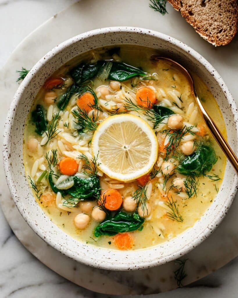 Lemon Chickpea Orzo Soup Recipe