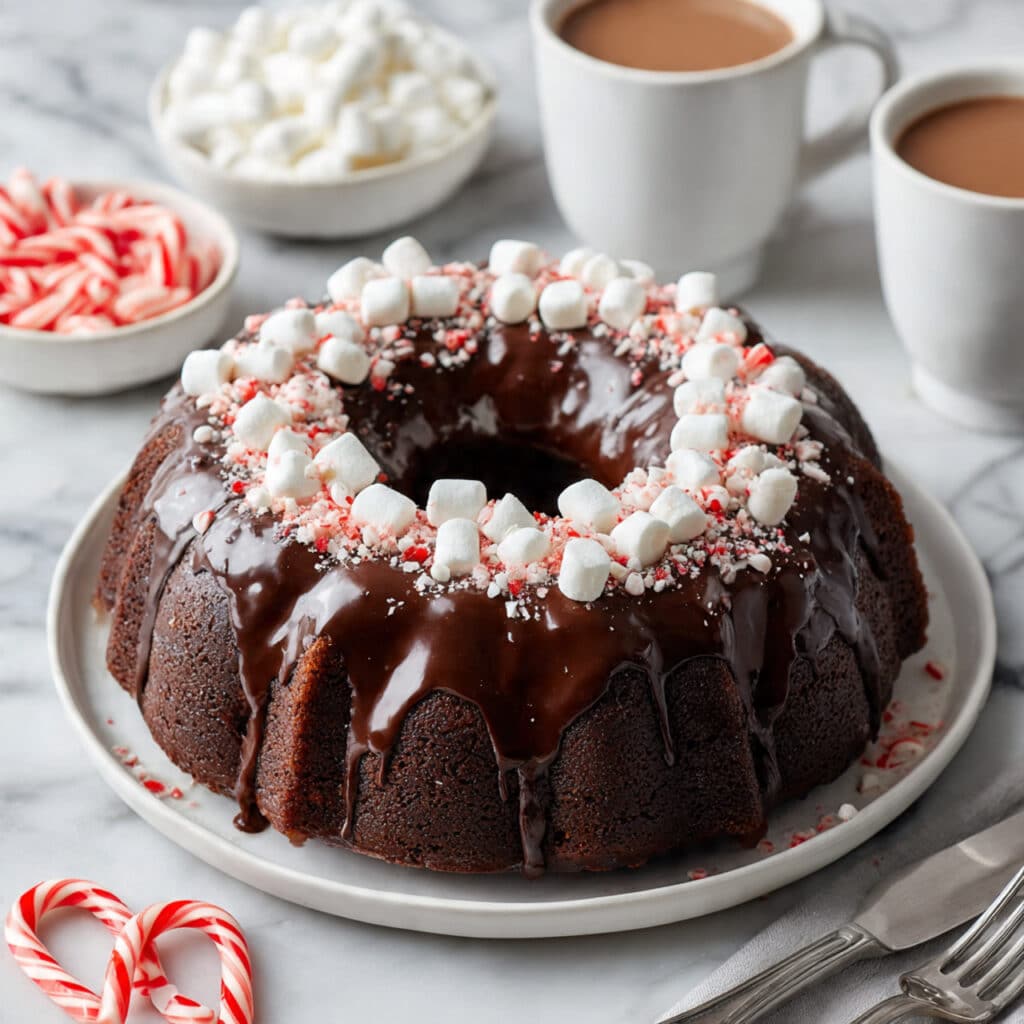 Peppermint Hot Chocolate Cake Recipe