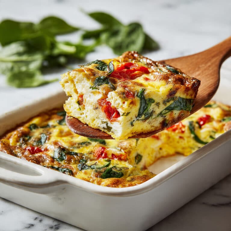 Baked Cottage Cheese Eggs with Spinach, Tomatoes, and Mozzarella Recipe