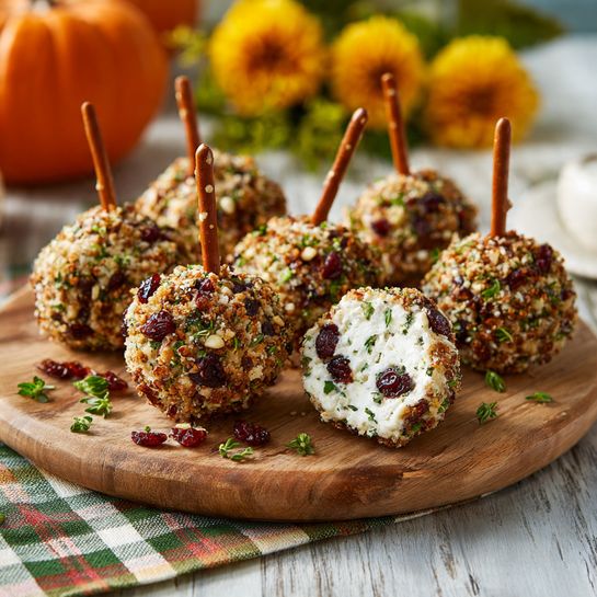 Homemade Cranberry Pecan Cheese Ball Bites Recipe