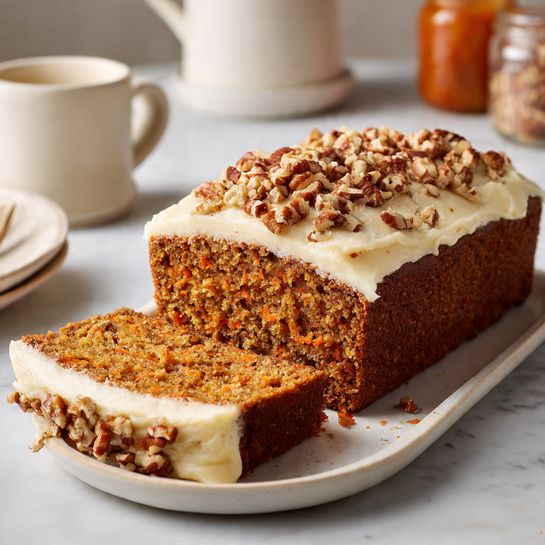 Vegan Carrot Cake Loaf with Cream Cheese Frosting Recipe