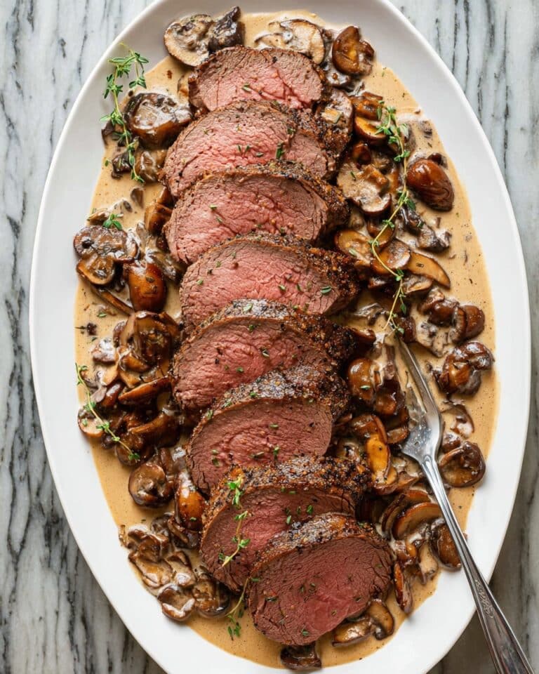 Beef Tenderloin with Mushroom Sauce Recipe