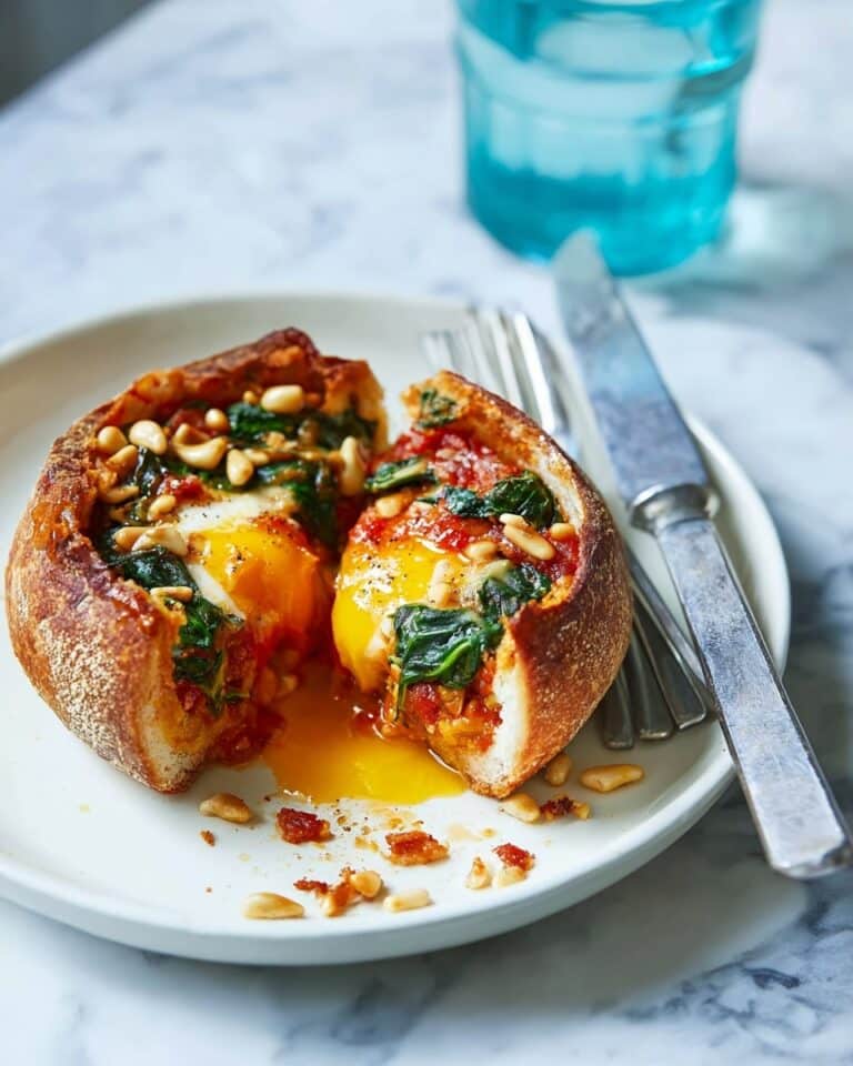 Breakfast Sausage and Spinach Roll with Baked Egg Recipe