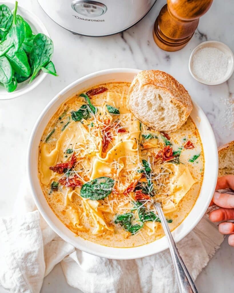 Slow Cooker White Chicken Lasagna Soup Recipe