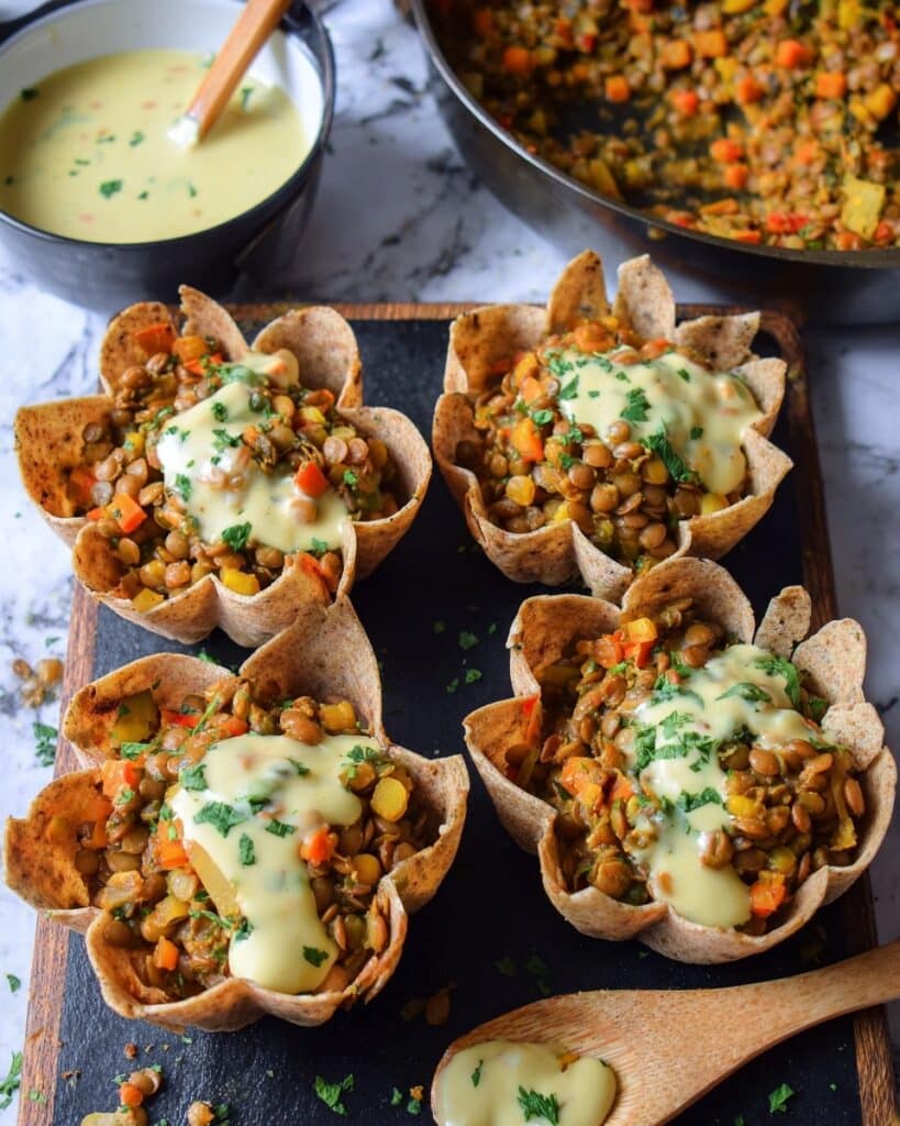 Easy Taco Cups with Lentil Filling Recipe