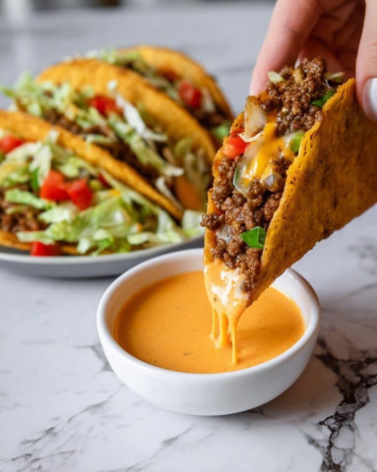 Crispy Baked Ground Beef Tacos with Chipotle Ranch Recipe