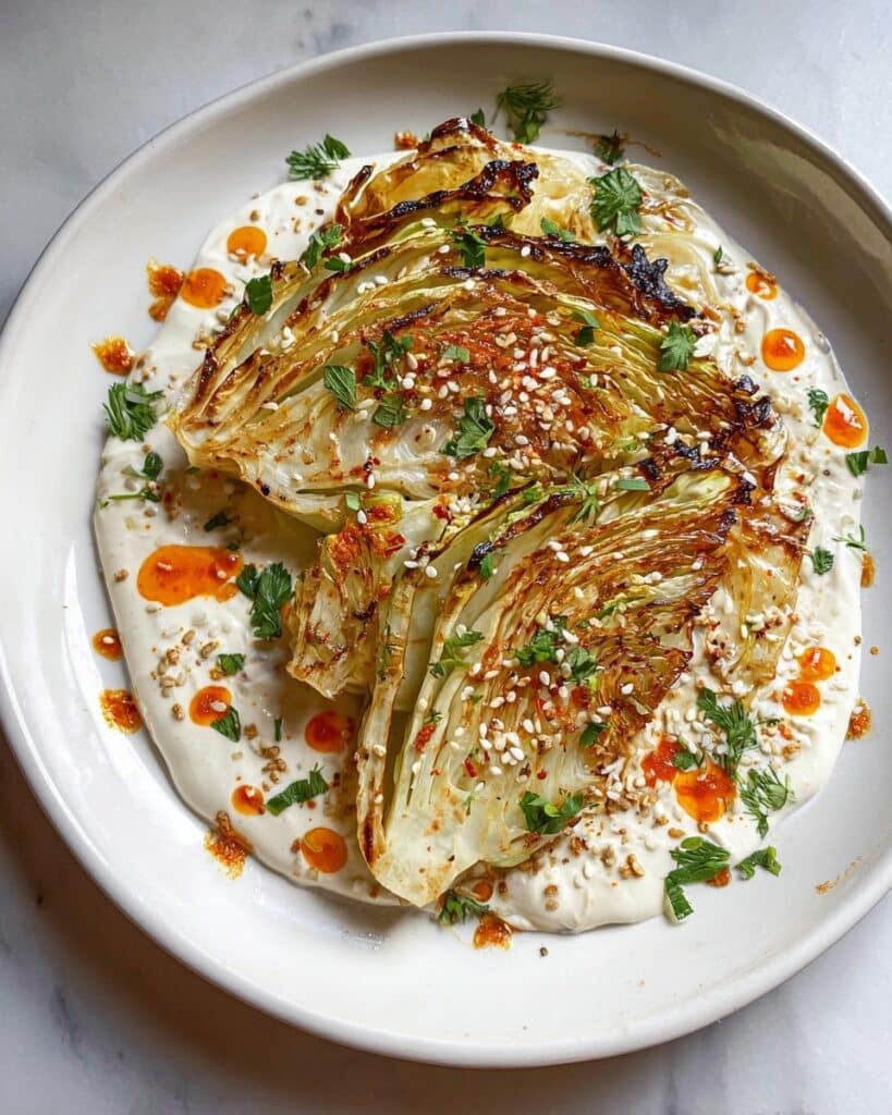 Roasted Cabbage with Yogurt Sauce Recipe