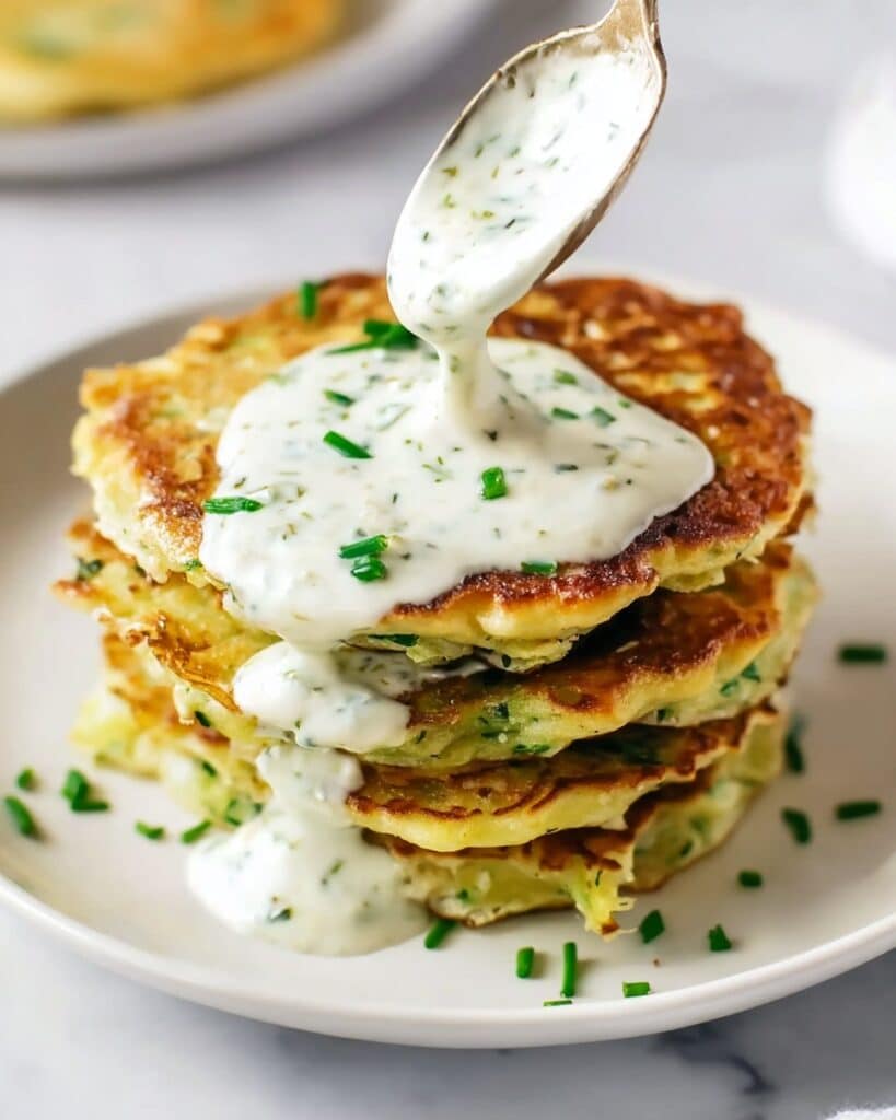 Easy Cabbage Fritters with Garlicky Dip Recipe